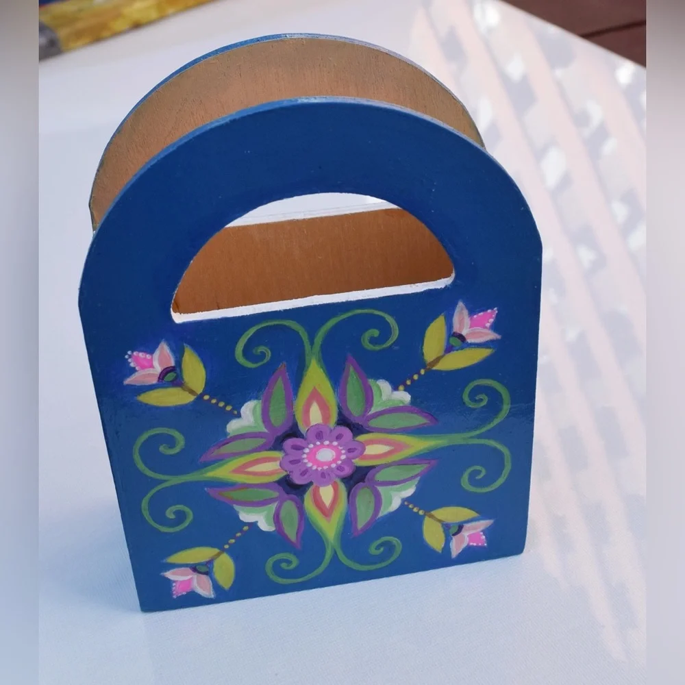 New Painted Wooden Handle Box